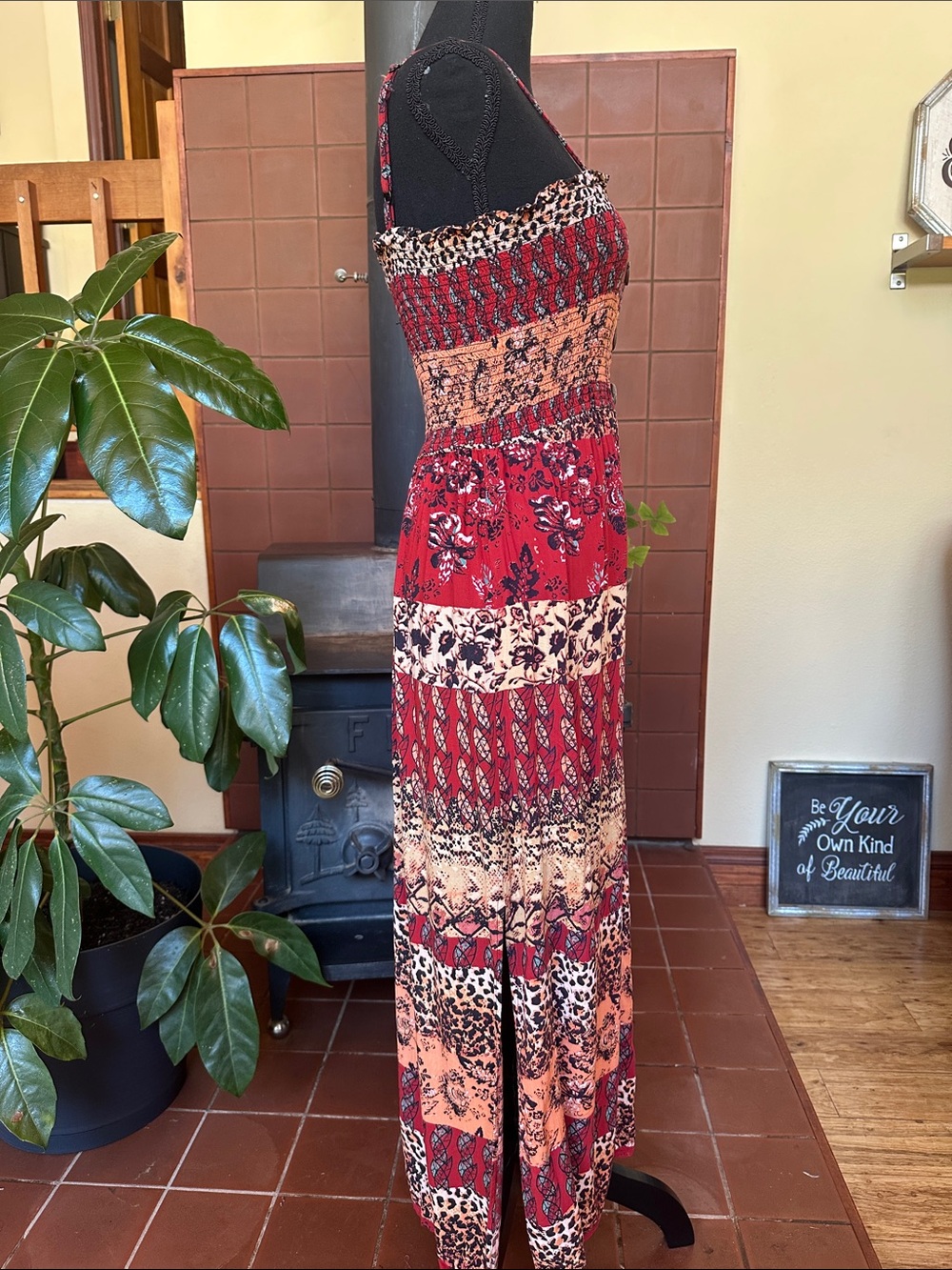 #258- BootBarn Angie bohemian patchwork maxi dress - Picture 6 of 11
